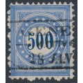 SWITZERLAND - 1878 500c blue/ultramarine Postage Due (inverted frame type I), used – Mi # P9IKa