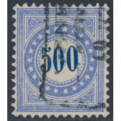 SWITZERLAND - 1881 500c ultramarine/blue Postage Due (inverted frame type II), used – Mi # P9IIK