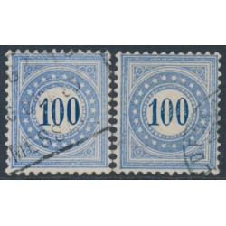 SWITZERLAND - 1878 100c grey-blue Due (upright & inverted frames type I), used – Mi # P8INaa + P8IKaa