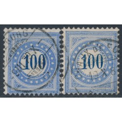 SWITZERLAND - 1878 100c grey-blue Due (upright & inverted frames type I), used – Mi # P8INaa + P8IKaa