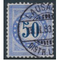 SWITZERLAND - 1882 50c blue Postage Due, granite paper, upright frame, used – Zumstein # P12N
