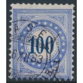SWITZERLAND - 1882 100c blue Postage Due, granite paper, inverted frame, used – Zumstein # P13K