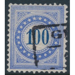 SWITZERLAND - 1882 100c blue Postage Due, granite paper, inverted frame, used – Zumstein # P13K