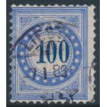 SWITZERLAND - 1882 100c blue Postage Due, granite paper, inverted frame, used – Zumstein # P13K