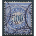 SWITZERLAND - 1882 500c blue Postage Due, granite paper, upright frame, used – Zumstein # P14N
