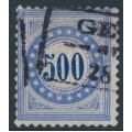 SWITZERLAND - 1882 500c blue Postage Due, granite paper, inverted frame, used – Zumstein # P14K