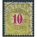 SWITZERLAND - 1888 10c red/yellow-green Postage Due, frame type I, used – Zumstein # P18CIK