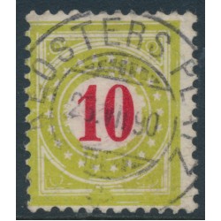 SWITZERLAND - 1888 10c red/yellow-green Postage Due, frame type I, used – Zumstein # P18CIK