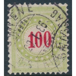 SWITZERLAND - 1884 100c red/pale green Postage Due, upright frame, used – Zumstein # P21BN