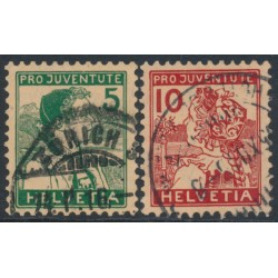 SWITZERLAND - 1915 Pro Juventute set of 2, used – Michel # 128-129