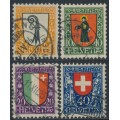 SWITZERLAND - 1923 Pro Juventute set of 4, used – Michel # 185-188