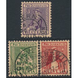 SWITZERLAND - 1917 Pro Juventute set of 3, used – Michel # 133-135