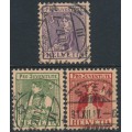 SWITZERLAND - 1917 Pro Juventute set of 3, used – Michel # 133-135