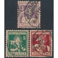 SWITZERLAND - 1916 Pro Juventute set of 3, used – Michel # 130-132