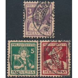 SWITZERLAND - 1916 Pro Juventute set of 3, used – Michel # 130-132