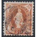 SWITZERLAND - 1892 30c brown Helvetia, perf. 11½:11, oval watermark (Kz. I), used – Zum. # 68C