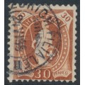 SWITZERLAND - 1892 30c brown Helvetia, perf. 11½:11, oval watermark (Kz. I), used – Zum. # 68C