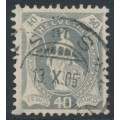 SWITZERLAND - 1904 40c grey Helvetia, perf. 11¾:11¾, oval watermark (Kz. II), used – Zum. # 76F