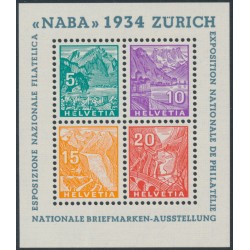 SWITZERLAND - 1934 NABA Stamp Exhibition M/S, MNH – Michel # Block 1