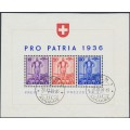 SWITZERLAND - 1936 Pro Patria M/S, used – Michel # Block 2