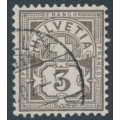 SWITZERLAND - 1906 3c grey-brown Numeral, crosses watermark, used – Zumstein # 81