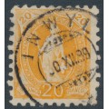 SWITZERLAND - 1888 20c orange Helvetia, perf. 9¾:9¼, oval watermark (Kz. I), used – Zum. # 66B