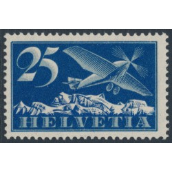 SWITZERLAND - 1923 25c deep ultramarine Airmail on smooth paper, MNH – Michel # 180x