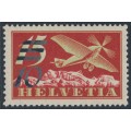 SWITZERLAND - 1935 10c on 15c red/green Airmail, matt overprint, MH – Michel # 285