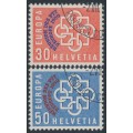 SWITZERLAND - 1959 PTT Conference overprint set of 2, used – Michel # 681-682