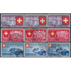 SWITZERLAND - 1939 Swiss National Exhibition set of 9, used – Michel # 335-343