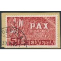 SWITZERLAND - 1945 50c red/grey Peace issue, used – Michel # 452
