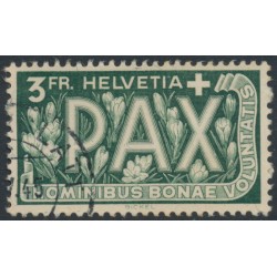 SWITZERLAND - 1945 3Fr green Peace issue, used – Michel # 457