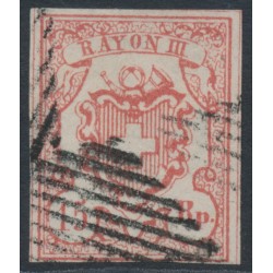 SWITZERLAND - 1852 15Rp red Rayon III, used – Zumstein # 20