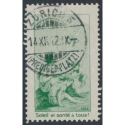SWITZERLAND - 1912 10cts green Pro Juventute, French text, used – Michel # II