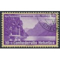 SWITZERLAND - 1938 10+10c yellow/violet Pro Patria, grilled gum, used – Michel # 326z