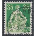 SWITZERLAND - 1933 35c green/orange Helvetia, grilled gum, used – Michel # 105z