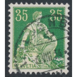 SWITZERLAND - 1933 35c green/orange Helvetia, grilled gum, used – Michel # 105z