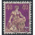 SWITZERLAND - 1908 40c purple/yellow Helvetia, type I, used – Michel # 101