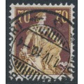 SWITZERLAND - 1908 70c brown/yellow Helvetia, used – Michel # 108