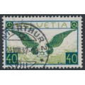 SWITZERLAND - 1933 40c blue/green-olive Airmail, grilled gum, used – Michel # 234z