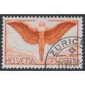 SWITZERLAND - 1936 75c red-orange/brown-purple Airmail, grilled gum, used – Michel # 190z