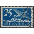 SWITZERLAND - 1934 25c deep ultramarine Airmail, grilled gum, used – Michel # 180z