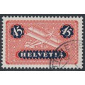 SWITZERLAND - 1937 45c red/ultramarine Airmail, grilled gum, used – Michel # 183z