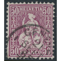SWITZERLAND - 1867 50c red-lilac Sitting Helvetia (Sitzende Helvetia), used – Zumstein # 43b