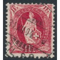 SWITZERLAND - 1903 1Fr carmine Helvetia, perf. 11½:12, used – Zum # 75E