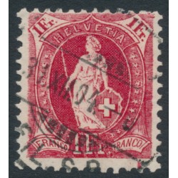 SWITZERLAND - 1903 1Fr carmine Helvetia, perf. 11½:12, used – Zum # 75E