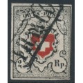 SWITZERLAND - 1850 2½Rp black/red Orts-Post, without cross outline, used – Zumstein # 13II