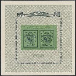SWITZERLAND - 1943 GEPH Stamp Exhibition M/S, MNH – Michel # Block 10