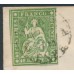 SWITZERLAND - 1860 40Rp green Helvetia, used on cover – Zumstein # 26G