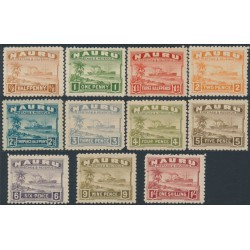 NAURU - 1924 ½d to 1/- Freighter short set of 11 on rough, greyish paper, MH – SG # 26A-36A